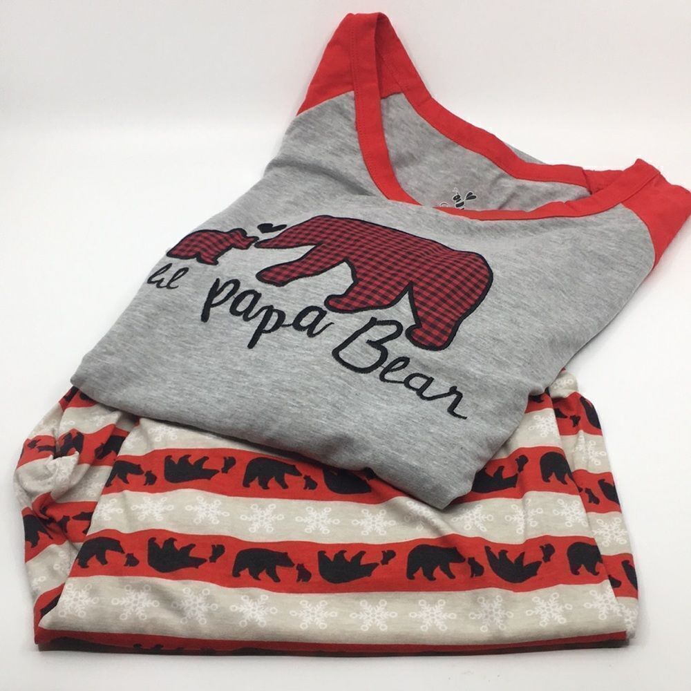 Lil Papa Bear Pajamas Set Cora L Bee Size Medium 100% Cotton